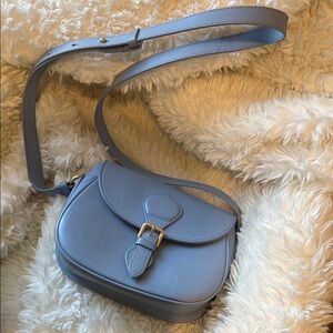Banana Republic Factory Blue Crossbody Bag with Saddle Shape